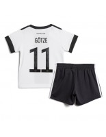Německo Mario Gotze #11 Domácí dres pro děti MS 2022 Krátký Rukáv (+ trenýrky)